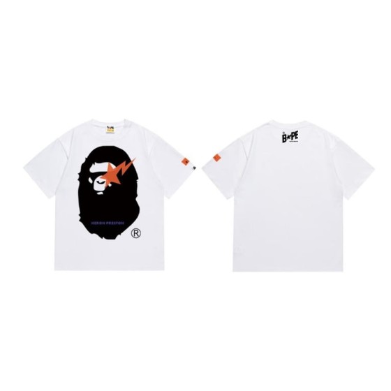 White BAPE x Heron Preston Collab T-Shirt
